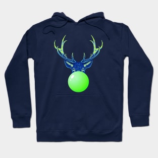 Green Bubblegum Reindeer Hoodie